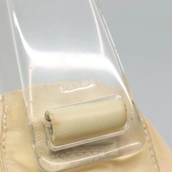 PRADA Shoulder Bag Nylon Plastic Cream Clear - Picture 13 of 16